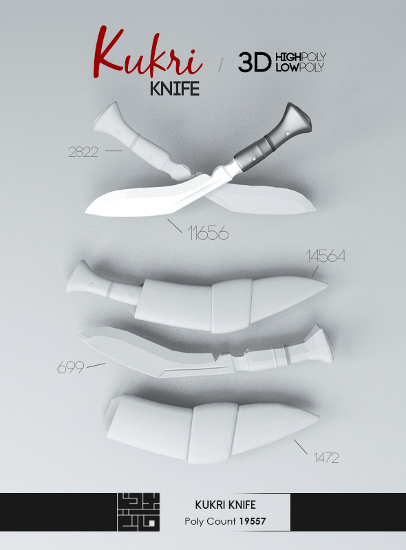 Kukri Knife 3D - 3Docean 9631016