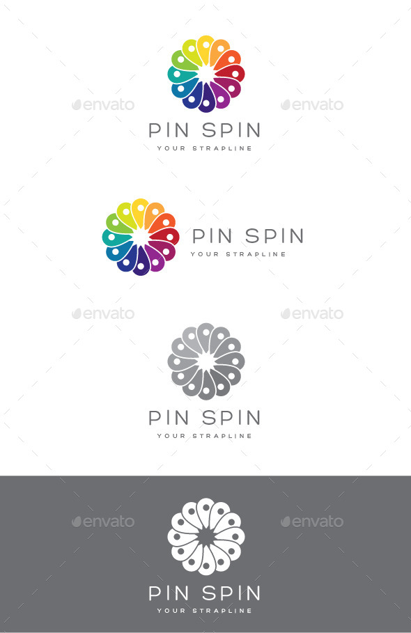 Pin Spin Logo - Symbols Logo Templates