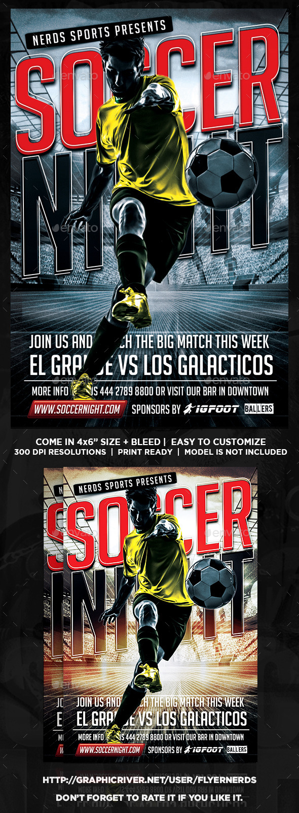 Soccer Gamer Night Flyer - Sports Events