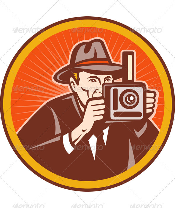 Photographer Shooting Vintage Camera Retro Style