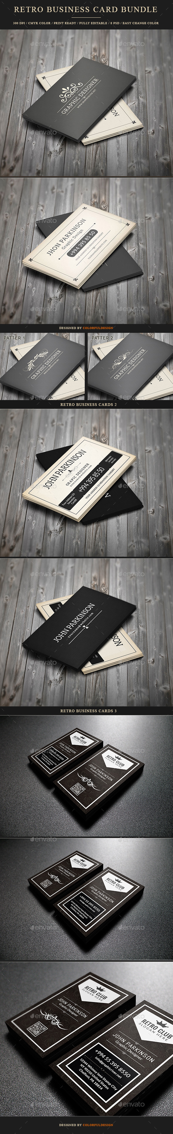 Retro Business Card Bundle - Retro/Vintage Business Cards
