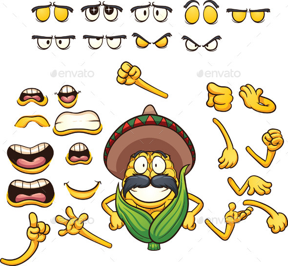 Mexican Corn - Characters Vectors