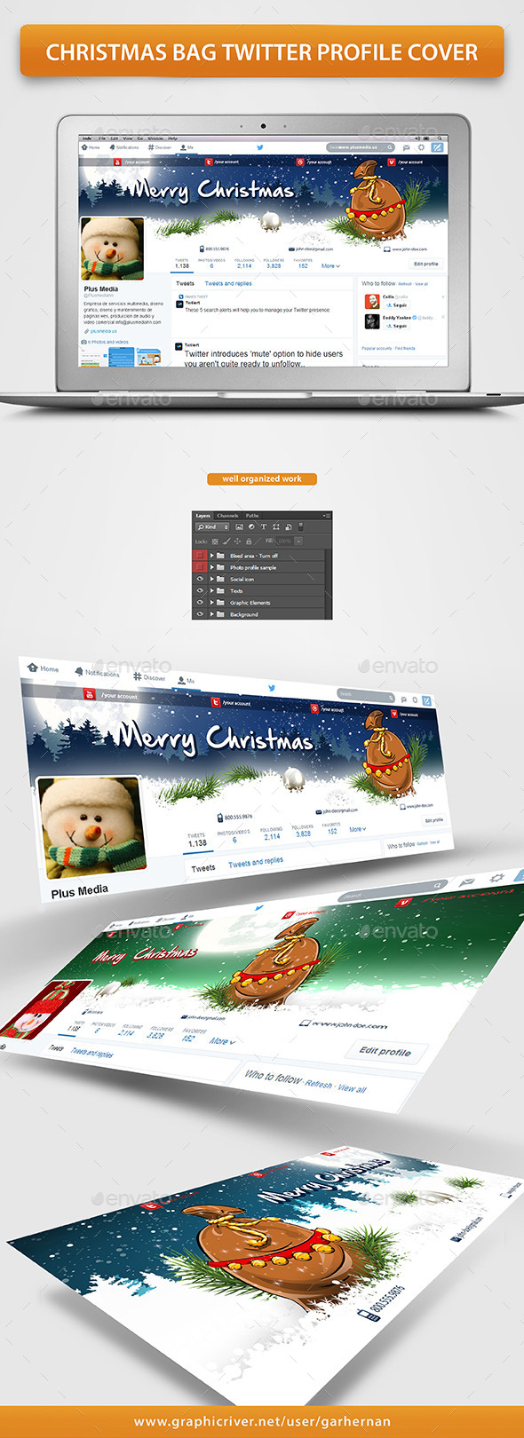 Christmas Bag Twitter Profile Cover - Twitter Social Media