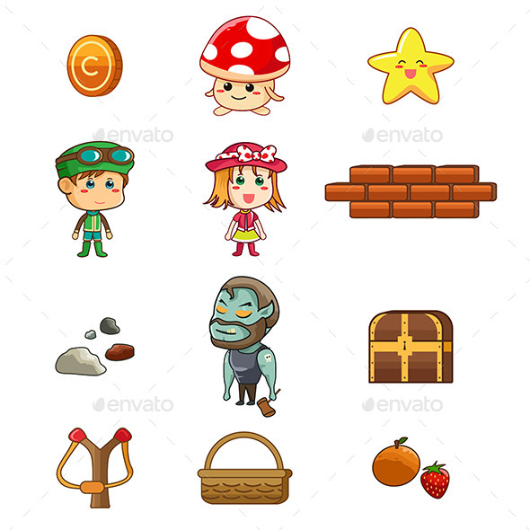 Character and Game Elements - Objects Vectors