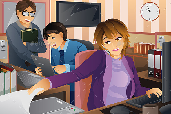 Business People Working at the Office - Business Conceptual