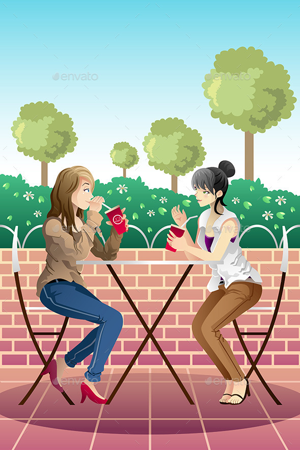 Girls Hanging out Together - People Characters
