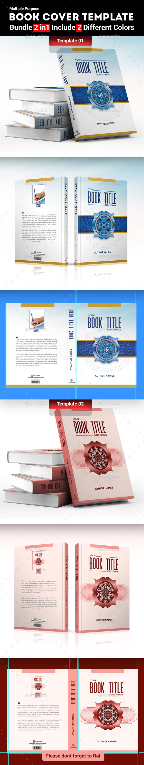 Book Cover Template (Bundle 2 in 1) - Miscellaneous Print Templates