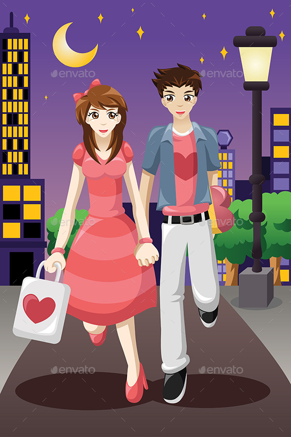 Couple Going Out on a Valentine's Day - Valentines Seasons/Holidays