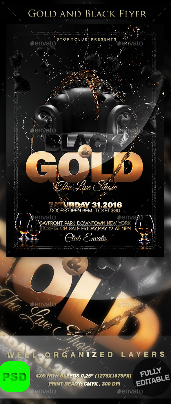 Gold and Black Flyer - Events Flyers