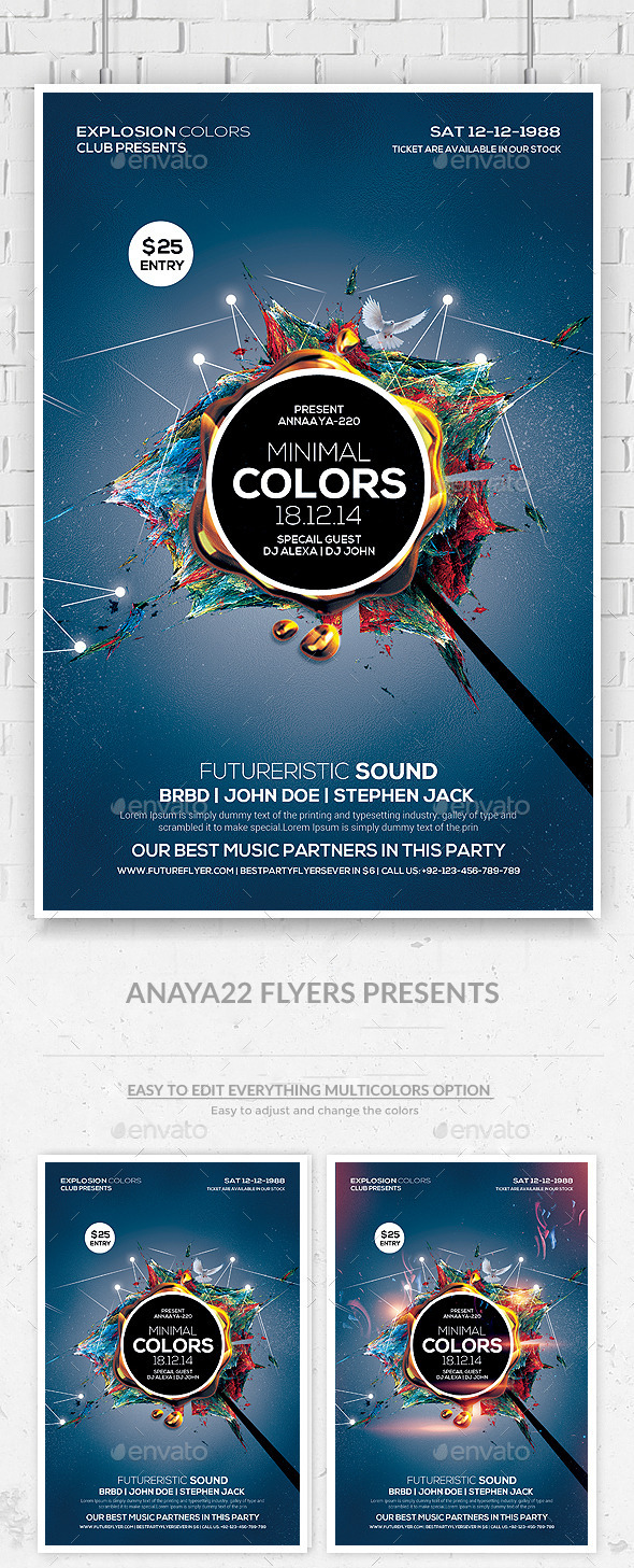 Futuristic Flyer Psd Template - Clubs & Parties Events