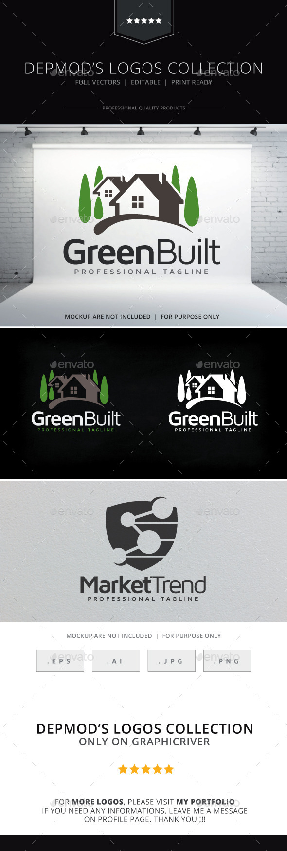 Green Built Logo - Buildings Logo Templates