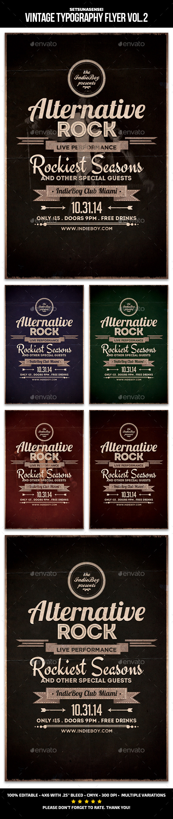 Vintage Typography Flyer Vol 2 - Concerts Events