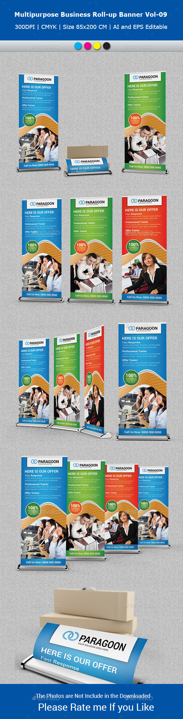 Multipurpose Business Roll-Up Banner Vol-09 - Signage Print Templates