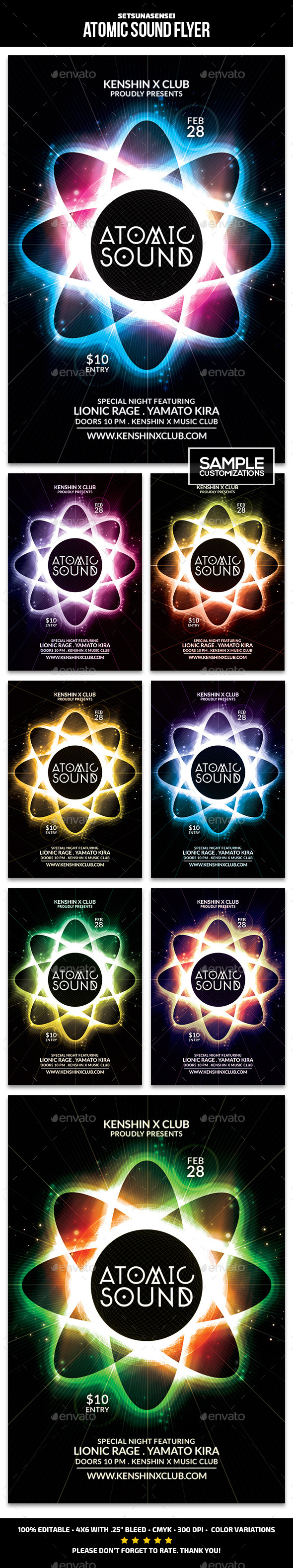 Atomic Sound Flyer - Clubs & Parties Events
