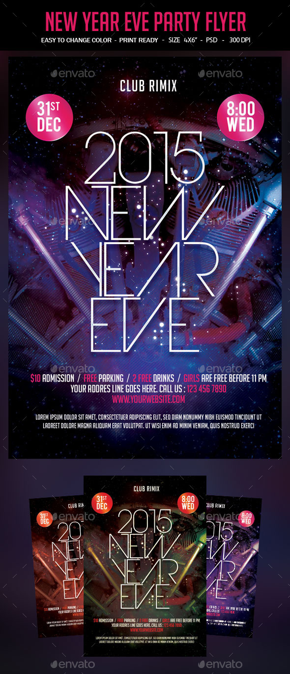 New Year Eve Party Flyer - Events Flyers