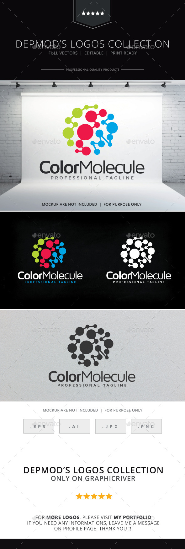 Color Molecule Logo - Abstract Logo Templates