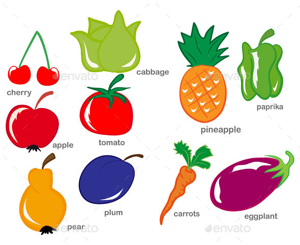 Fruit and Vegetable Set - Food Objects