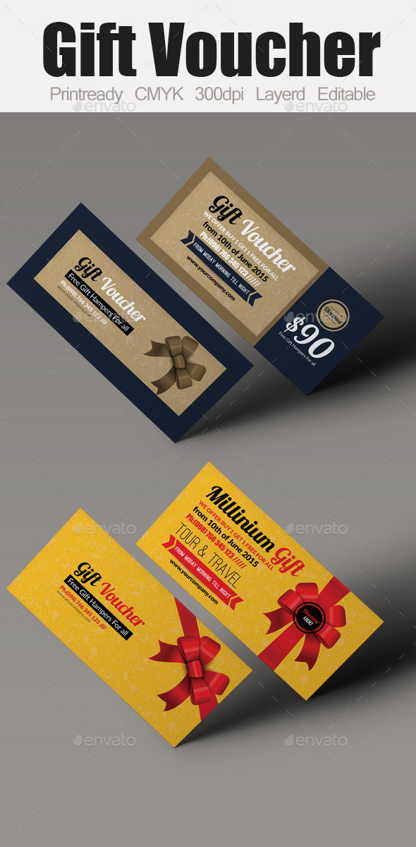Multi Use Business Gift Voucher Bundle - Cards & Invites Print Templates