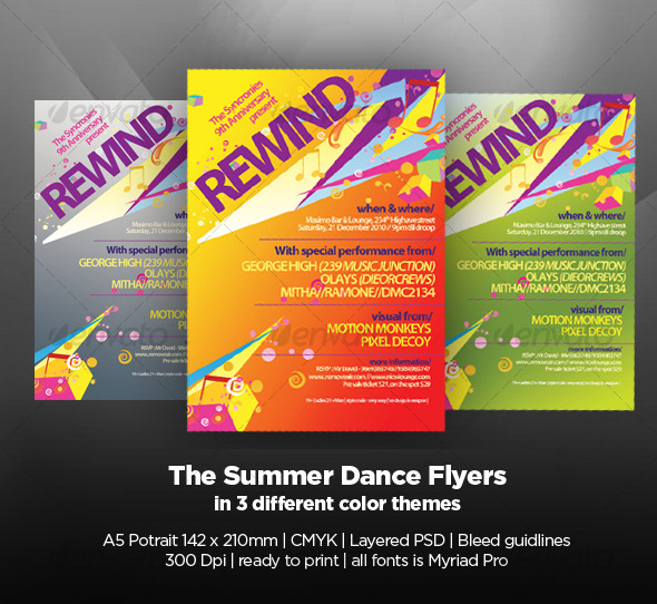The Summer Dance Flyers - Clubs & Parties Events