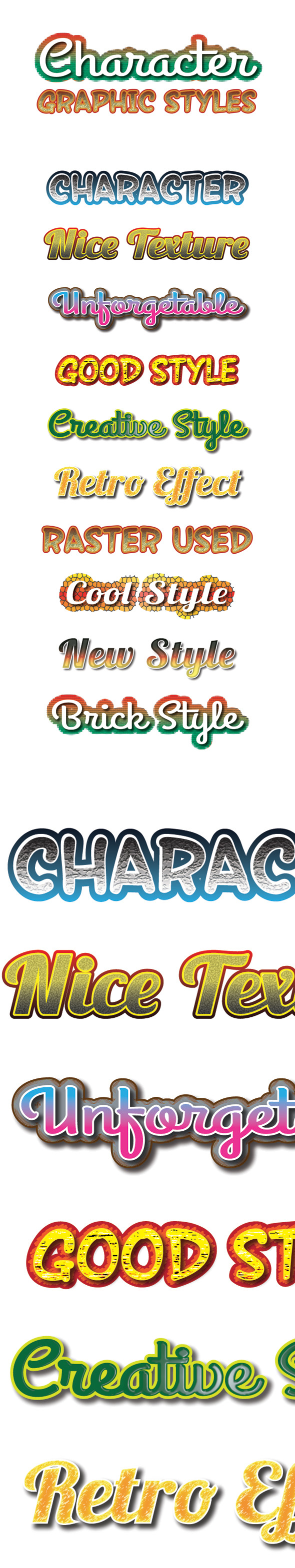 Character Graphic Styles for Ai - Styles Illustrator