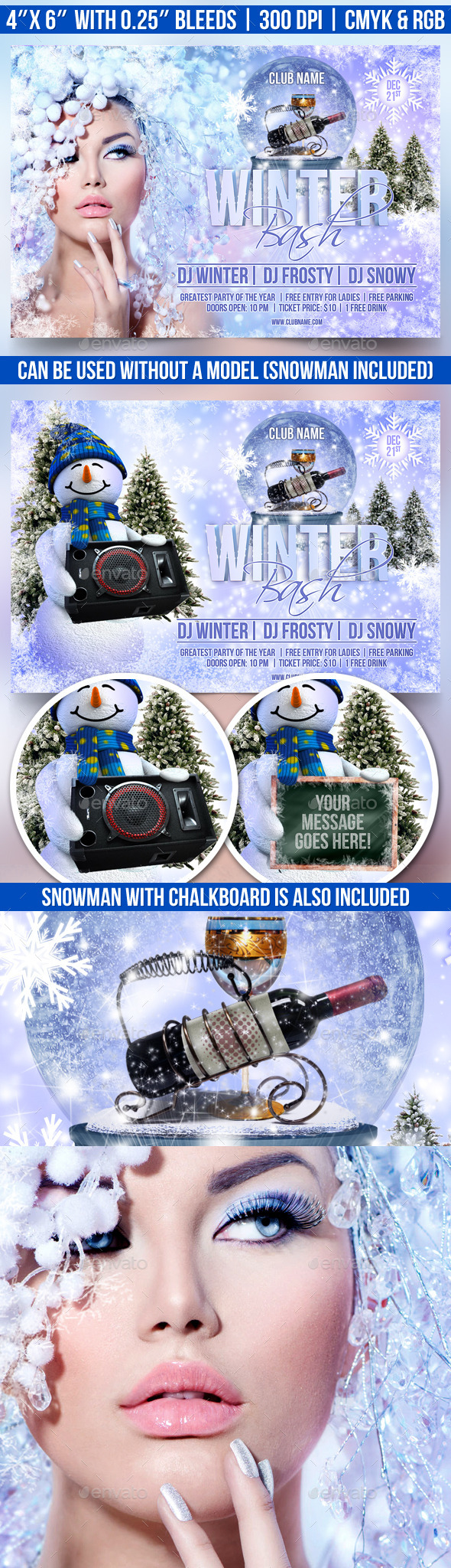 Winter Bash Flyer Template - Clubs & Parties Events