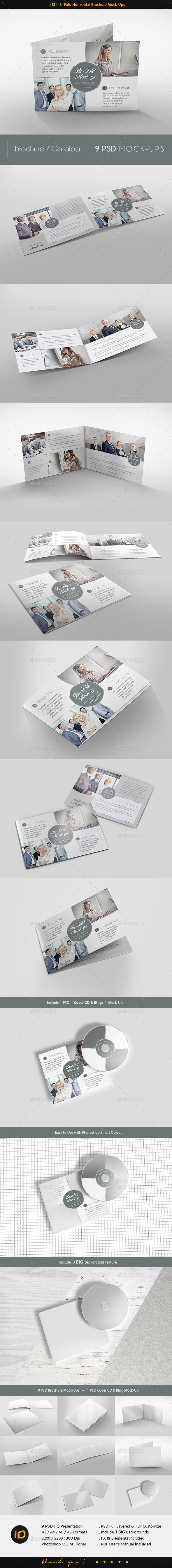 Bi-Fold Horizontal Brochure Mock-Up - Brochures Print