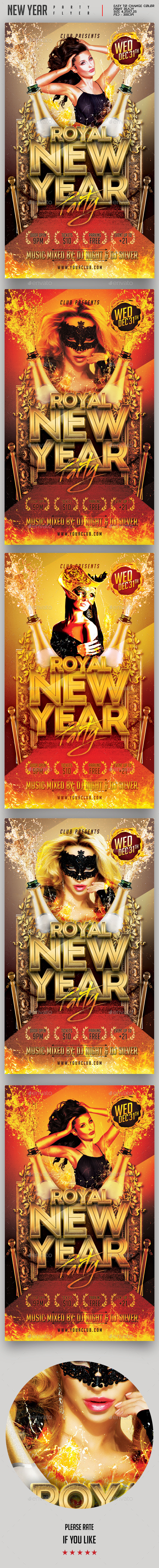 Royal New Year Party Flyer - Holidays Events