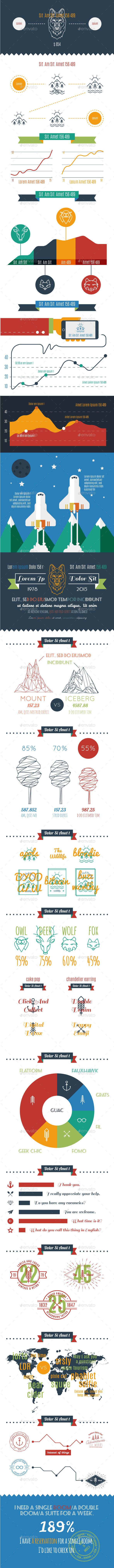 Vector Infographics Set in the Style of a Hipster - Infographics