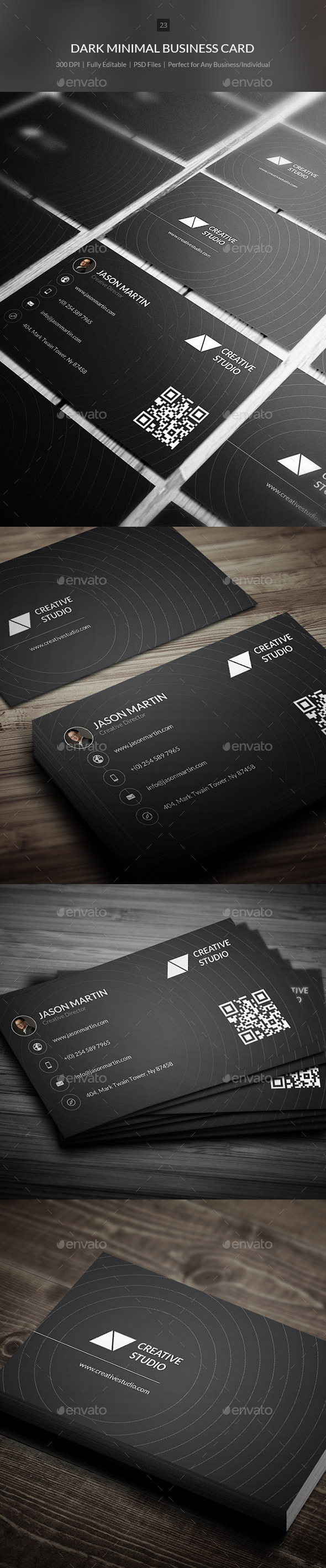 Dark Minimal Business Card - 23 - Corporate Business Cards