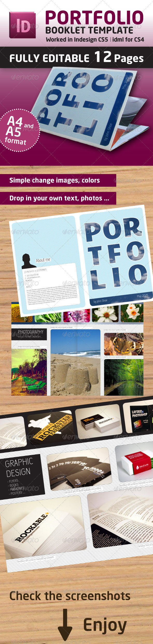 Portfolio Booklet A4 and A5 Format (12 Pages)