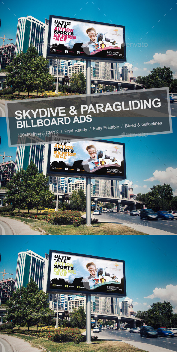 Skydive & Paragliding Billboard - Signage Print Templates