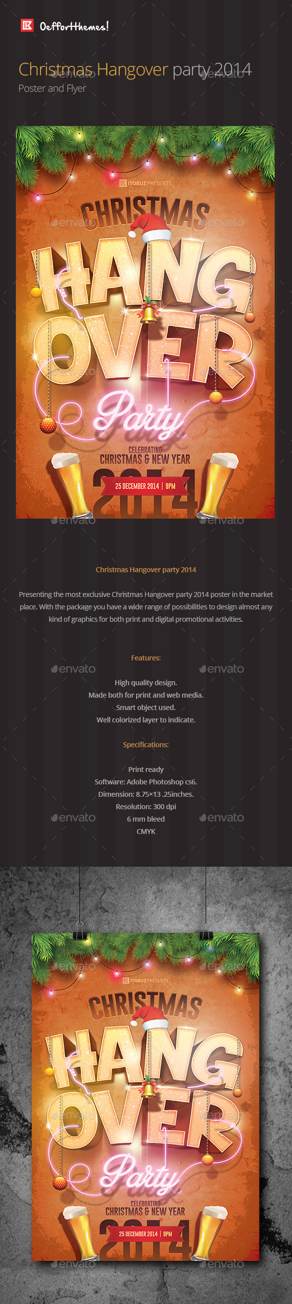 Christmas Hangover Party Poster and Flyer - Events Flyers