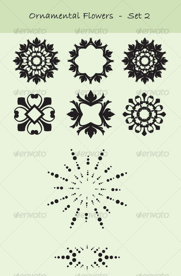 Ornamental flowers - set 2 - Miscellaneous Vectors