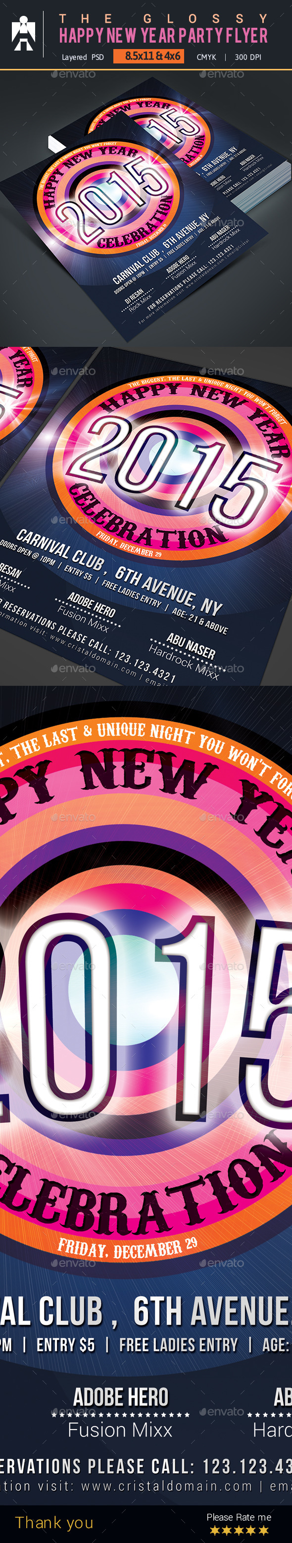 Happy New Year Party Flyer - Events Flyers