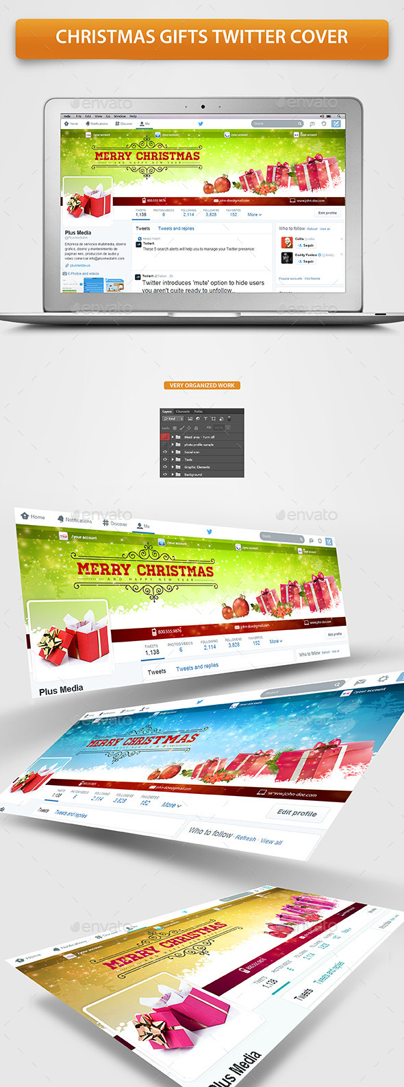 Christmas Gifts Twitter Profile Cover - Twitter Social Media