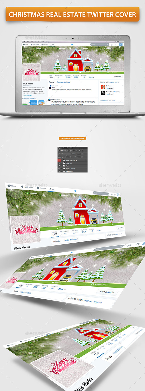 Christmas Real Estate Twitter Cover - Twitter Social Media
