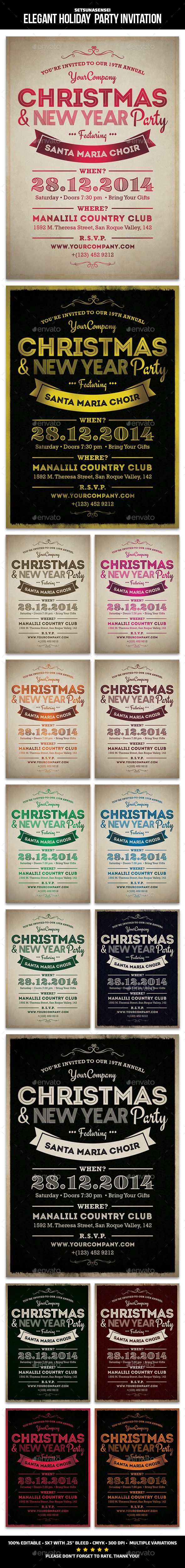 Elegant Holiday Party Invitation - Invitations Cards & Invites
