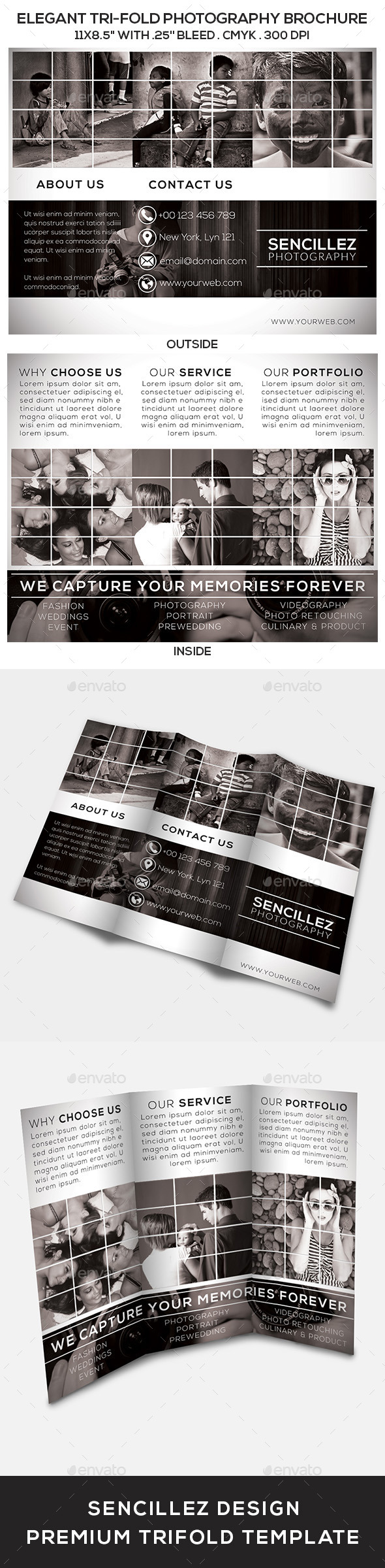Elegant Tri-Fold Photography Brochure - Corporate Brochures