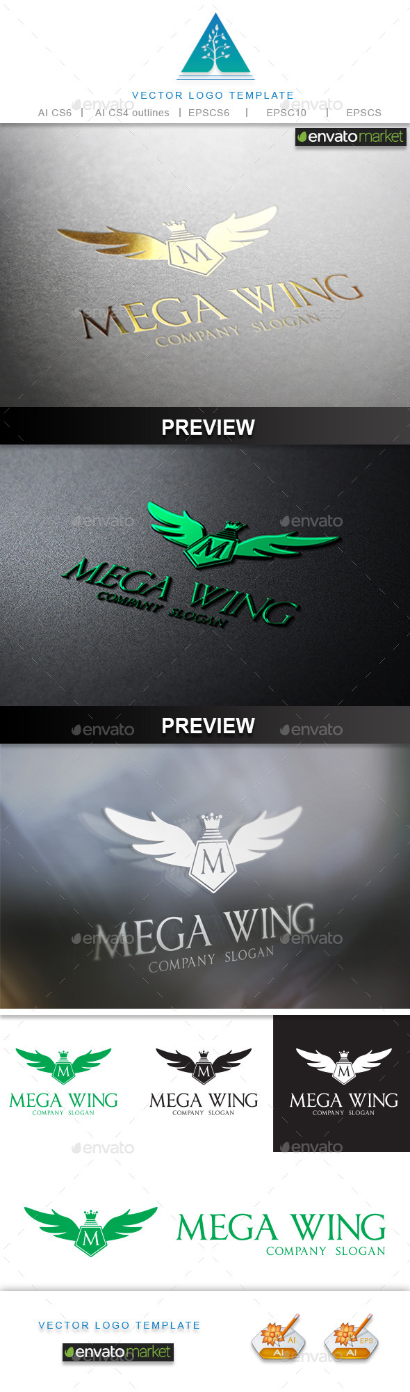 Mega Wing Logo - Crests Logo Templates
