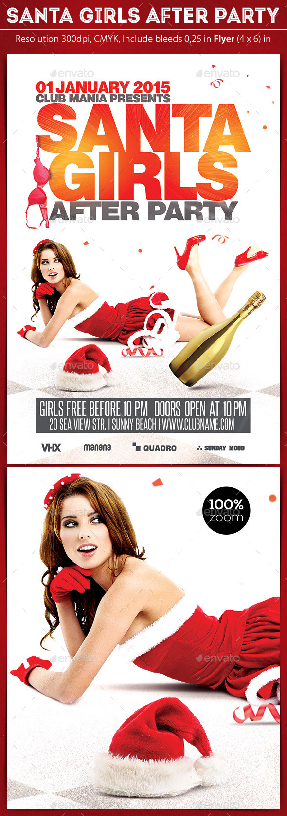 Santa Girls Party Flyer - Clubs & Parties Events