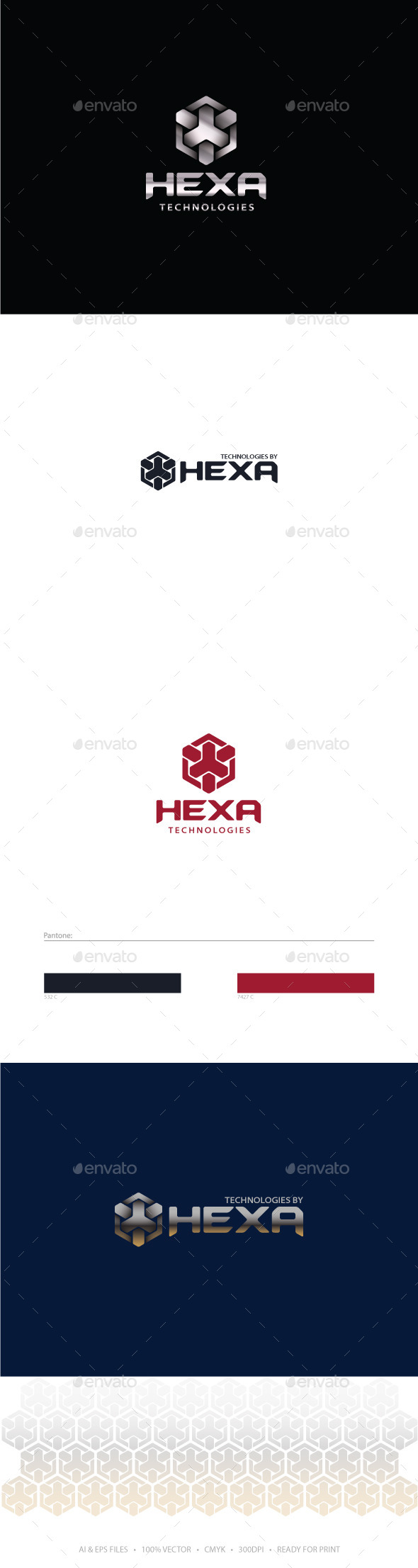 Futuristic Hexagon Logo Template - Vector Abstract
