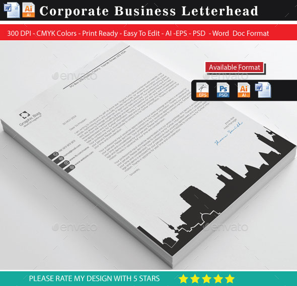 City Building Letterhead - Stationery Print Templates