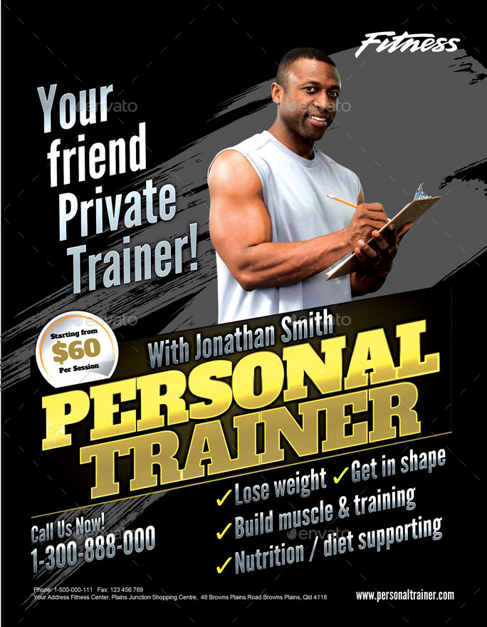 Personal Trainer Flyer by BUMIPUTRA GraphicRiver