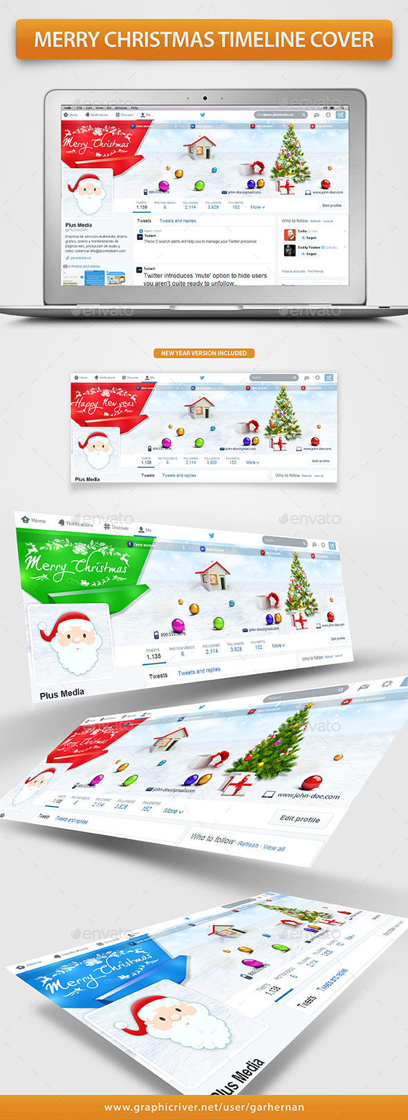 Merry Christmas Twitter Profile Cover - Twitter Social Media