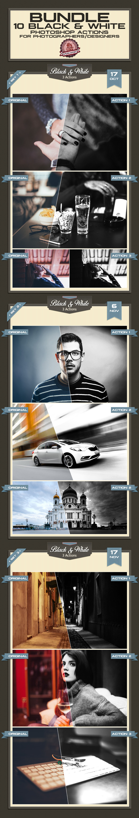 Black & White - Bundle - Photo Effects Actions