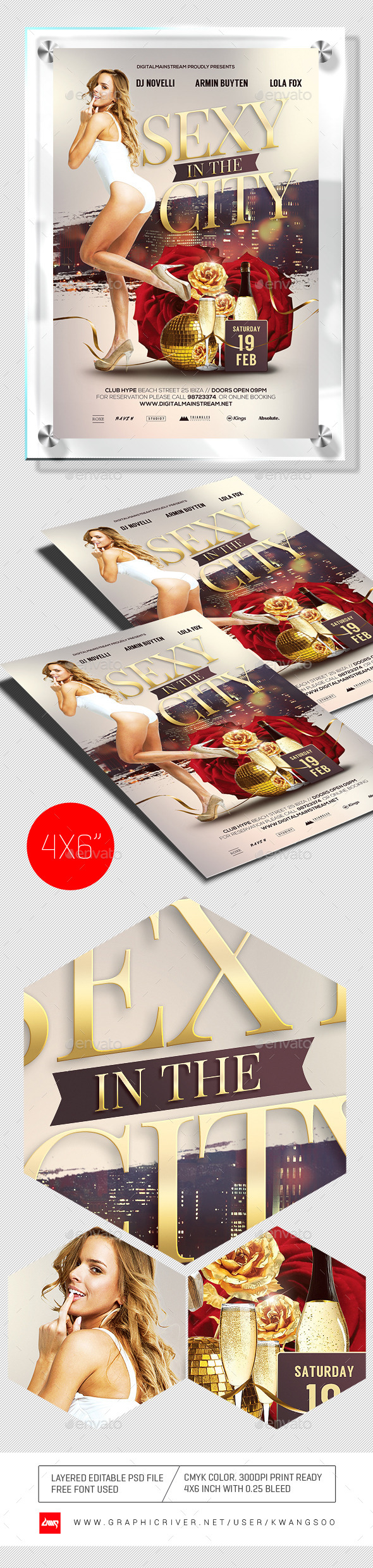 Sexy In The City Flyer Template - Clubs & Parties Events