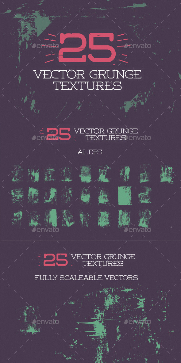25 Vector Grunge Textures - Industrial / Grunge Textures