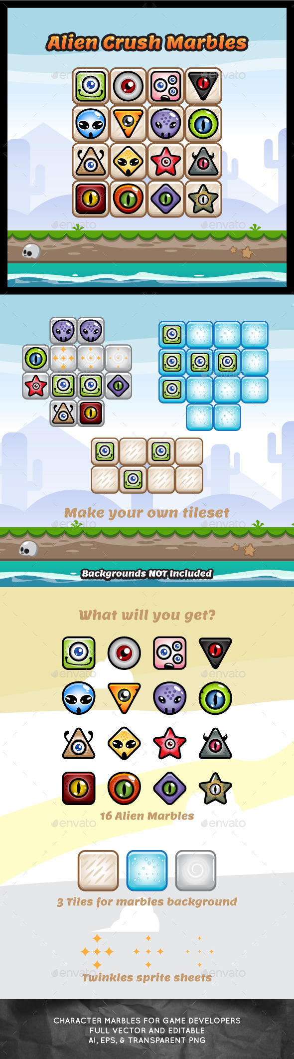 Alien Crush Marbles - Miscellaneous Game Assets