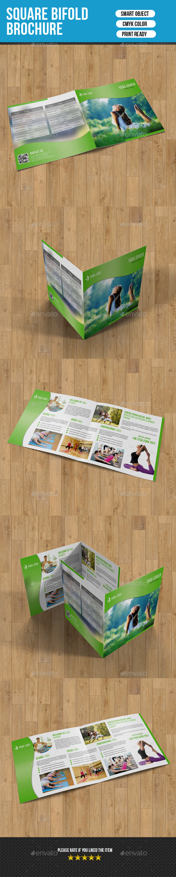 Square Bifold for Yoga Center-V03 - Corporate Brochures