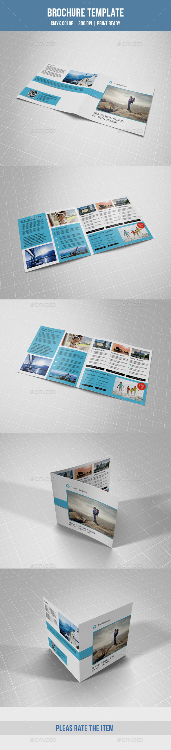 Square Bifold for Travel Agency-V05 - Corporate Brochures